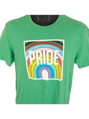 Pride T Shirt Mens Size Small Green Rainbow Bank Of The West LGBTQIA+